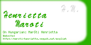 henrietta maroti business card